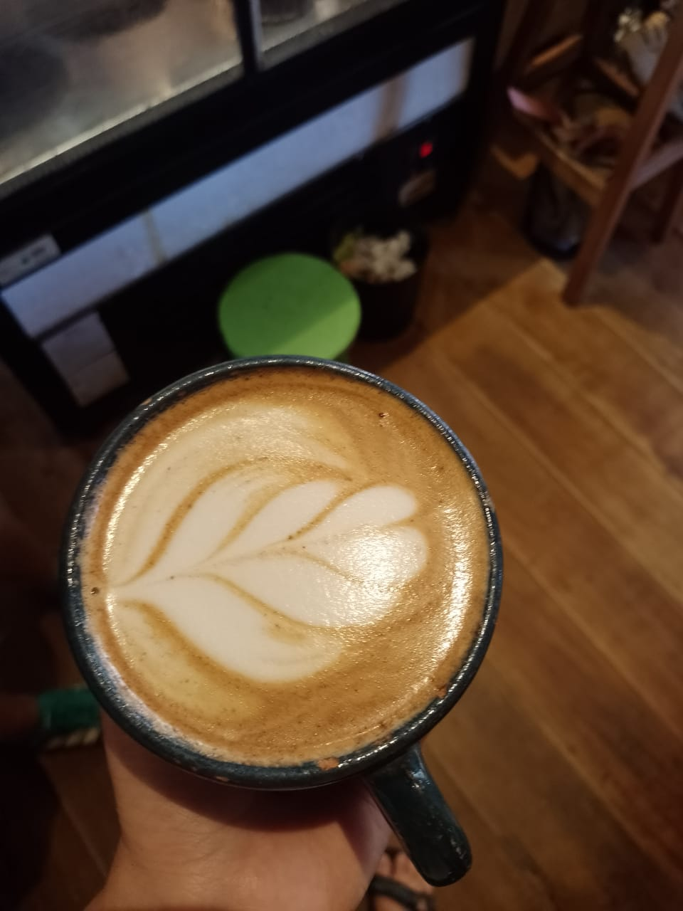 Depois — latte art do aluno